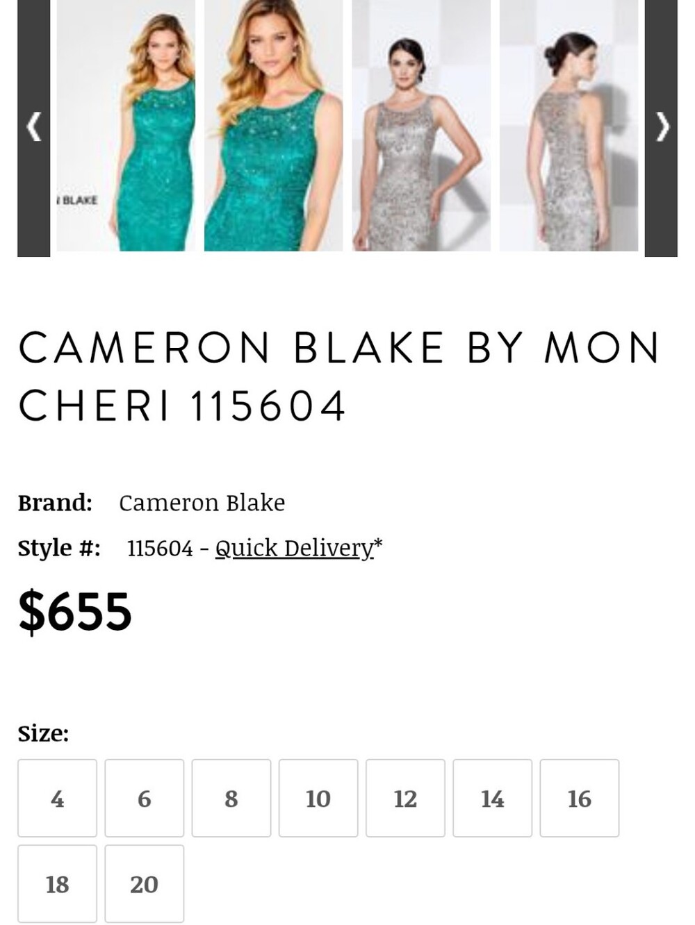 Cameron Blake By Mon Cheri Lace Evening Dress Jade 115604 - Picture 15 of 15